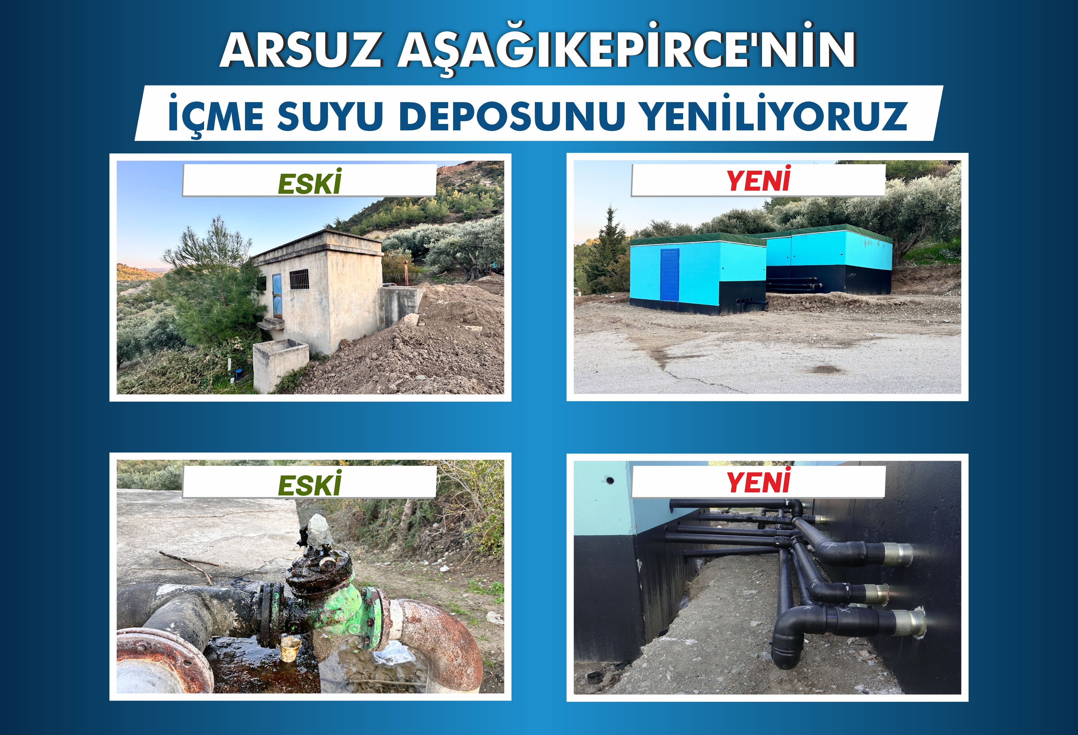 Arsuz Aşağıkepirce\'nin İçme Suyu Deposunu Yeniliyoruz